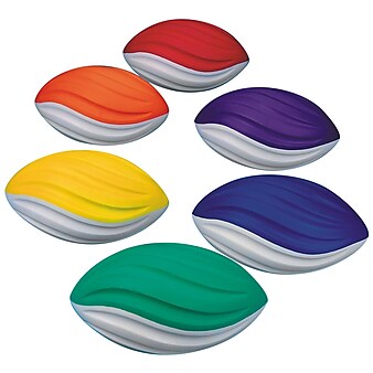 Spectrum™ Spiral Foam Football Set, 7 1/2"L, Assorted, 6/Set