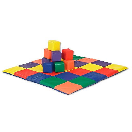 ECR4Kids® Softzone® Patchwork Mat and Blocks Play Set at Staples