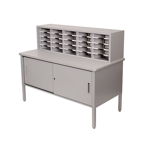 Marvel® Mailroom 44" 52" x 60" x 30" 25 Slot Literature Organizer With Gray at Staples