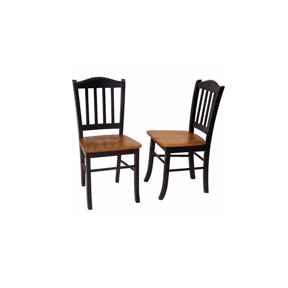 Boraam Rubberwood Shaker Dining Chair, Black/Oak, 2/Pack