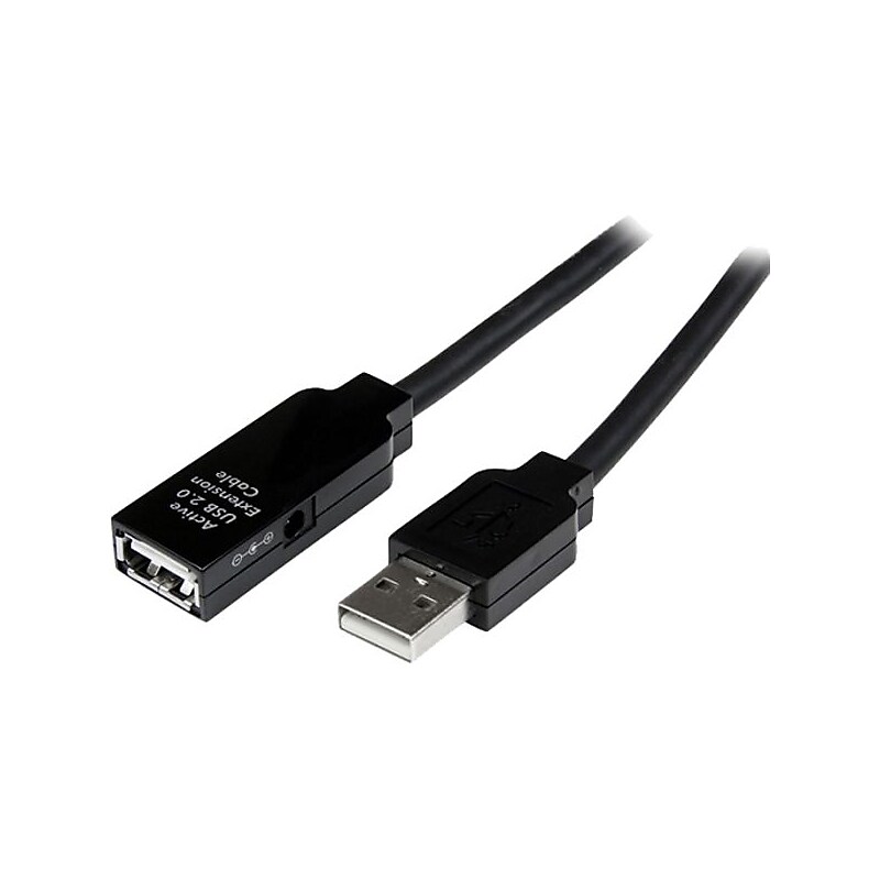 StarTech 32.81' USB 2.0 M/F Active Extension Cable, Black image 1