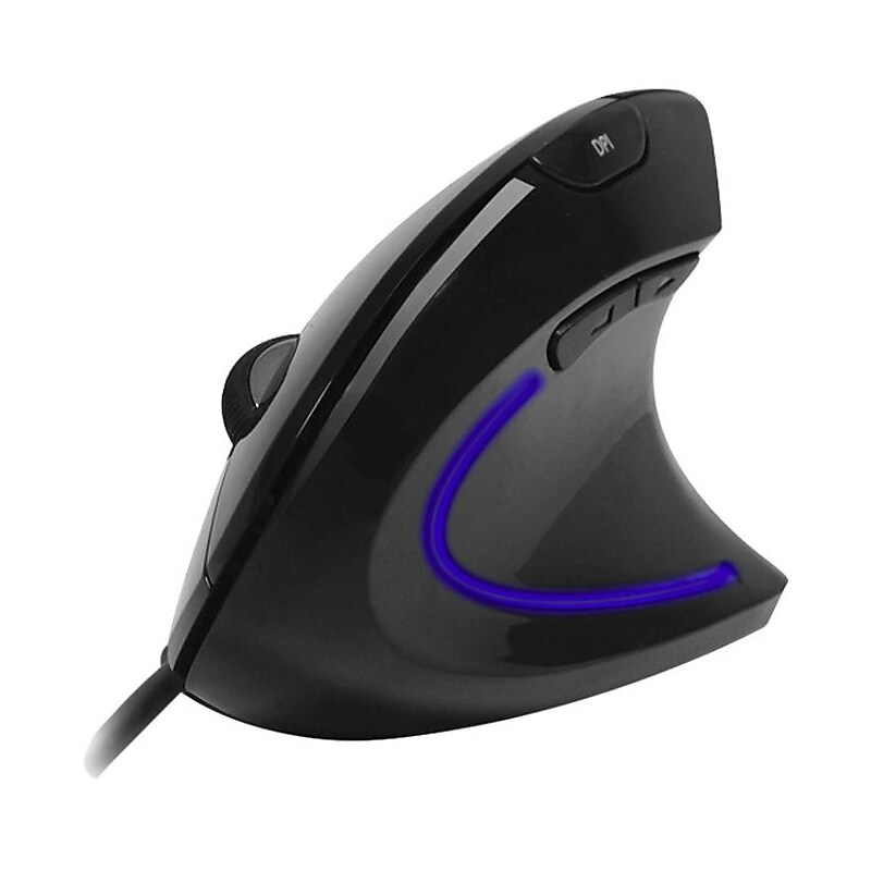 Adesso iMouse E1 Ergonomic Vertical Optical USB Mouse, Glossy Black image 1