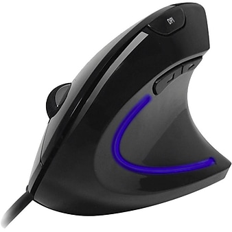 Adesso iMouse Wired Right Handed Optical USB Mouse, Glossy Black (IMOUSE E1)