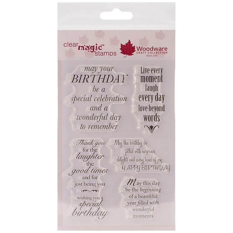 Woodware Craft 4" x 6" Clear Stamp Set, Delightful Verse image 1
