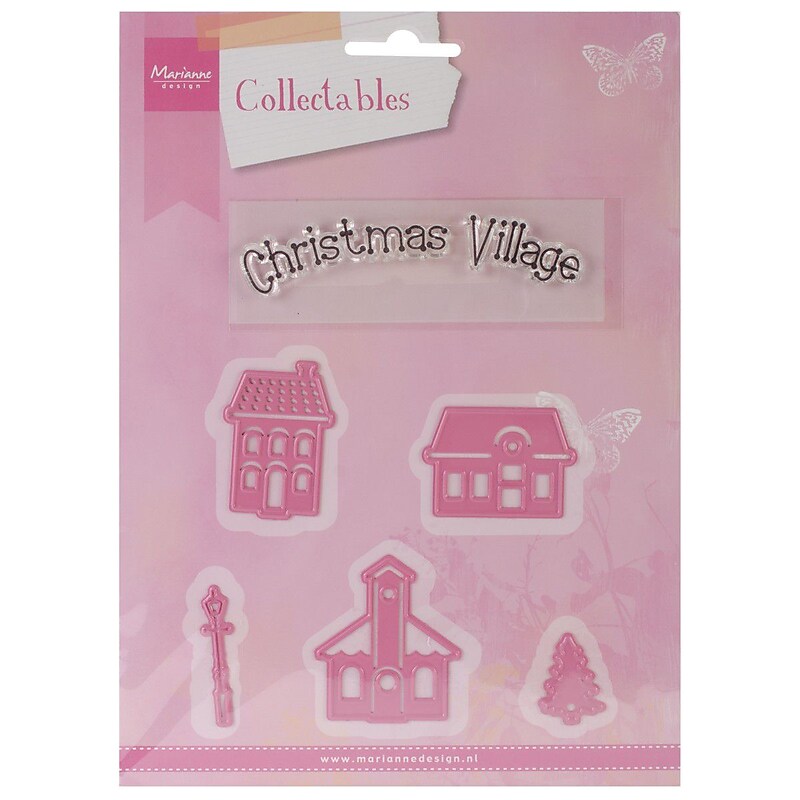 Ecstasy Crafts® Marianne Designs Collectables 6" x 8 1/4" Die, Mini Christmas Village image 1