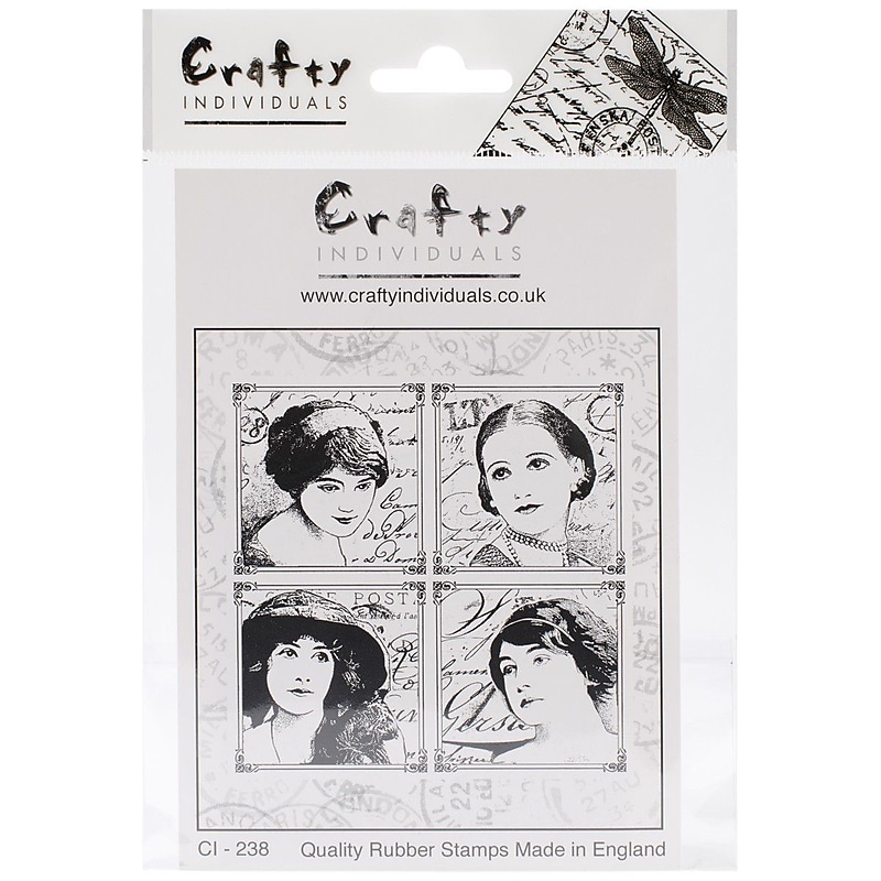 Crafty Individuals Parisian Beauties Rubber Stamp, Red (CI-238) image 1