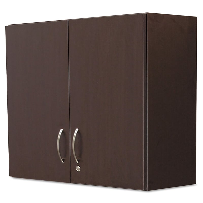 Safco® Modular Break Room Breakroom Wall Cabinet, Asian Night/Black, 30"H x 36"W x 14"D image 1