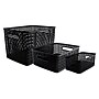 Advantus Plastic Weave Bins in 3 Sizes, Black, 3/Pack (AVT40329)~#|#~m000512100_sc7