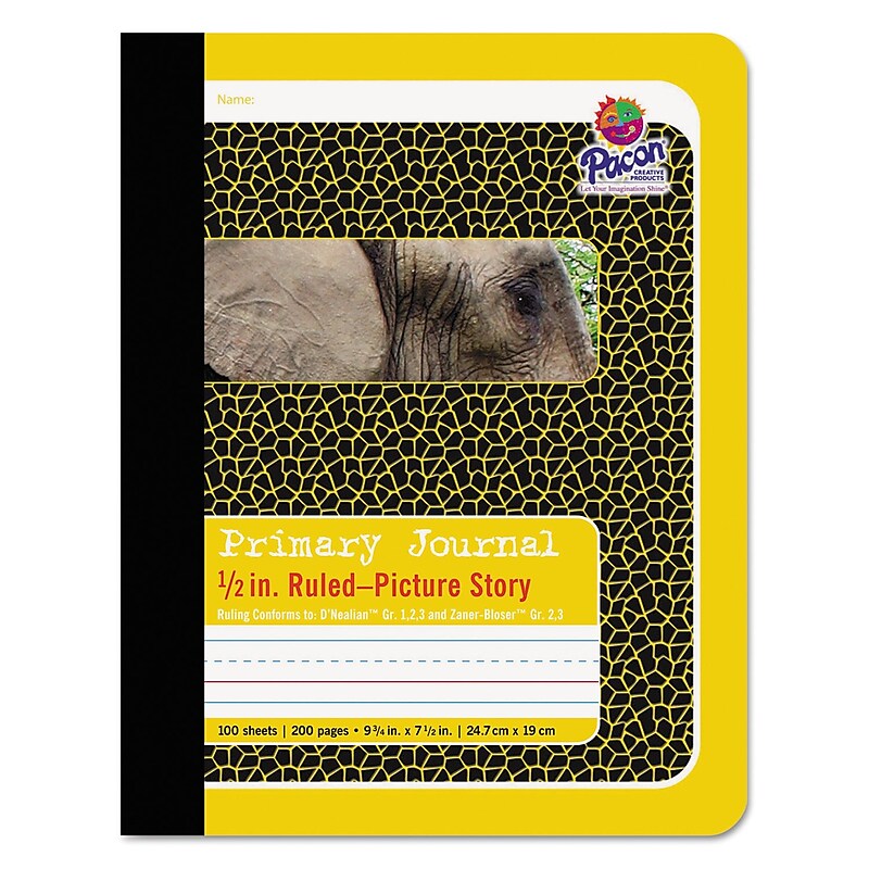 Pacon Composition Notebooks, 9.75" x 7.5", College Ruled, 100 Sheets, Yellow (P2426) image 1
