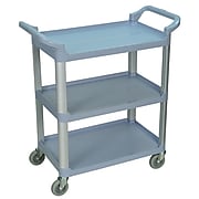 Luxor 3-Shelf Polyethylene Serving Cart, Gray (SC12-B)