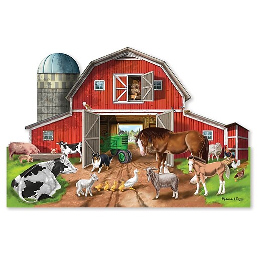 Shop Staples for Melissa & Doug® Busy Barn Yard Shaped Floor Puzzle, 32