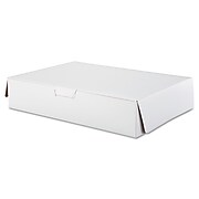 Southern Champion Tray White Paperboard Lock Corner Bakery Box, 4" x 14" x 19", 50/Pack