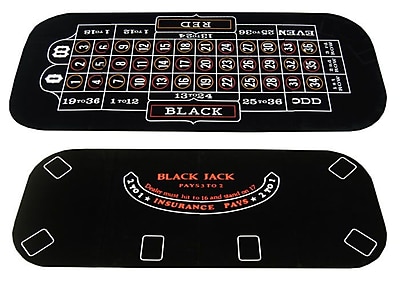 JP Commerce 3 in 1 Poker Blackjack and Roulette Folding Table Top with Cup Holders