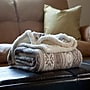 Lavish Home Fleece Sherpa Blanket Throw, Gray Snowflakes (886511248281)~#|#~m000758451_sc7