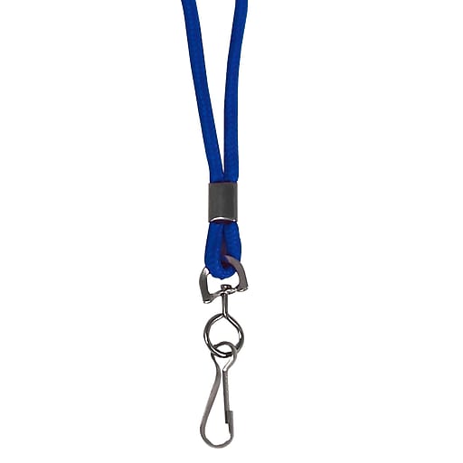 CLine® Standard Lanyard With Swivel Hook, Blue, 36/Pack Staples