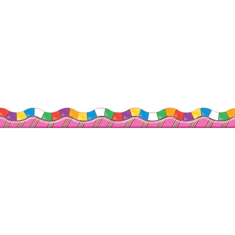 Eureka® Grade Infant - 3 Candy Land™ Dimensional Look Extra Wide Die Cut Deco Trimmer, 12/Pack image 1