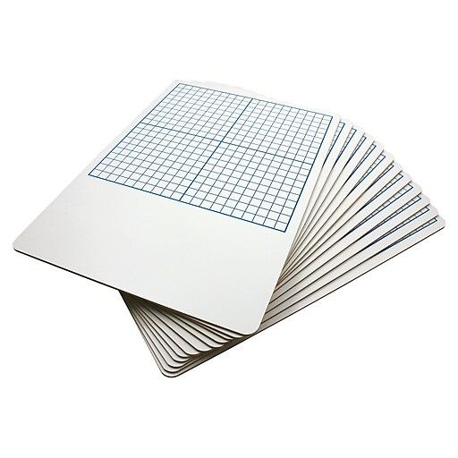 Flipside 1/2" Graph Dry Erase Board, 11" x 16", 12/Pack at Staples