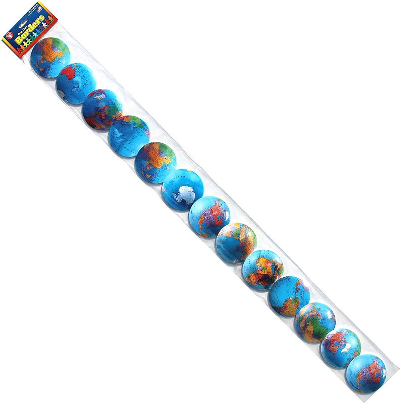 Hygloss Grade Infant - 12 Globes Bright Classroom Border, Blue, 12/Pack image 1