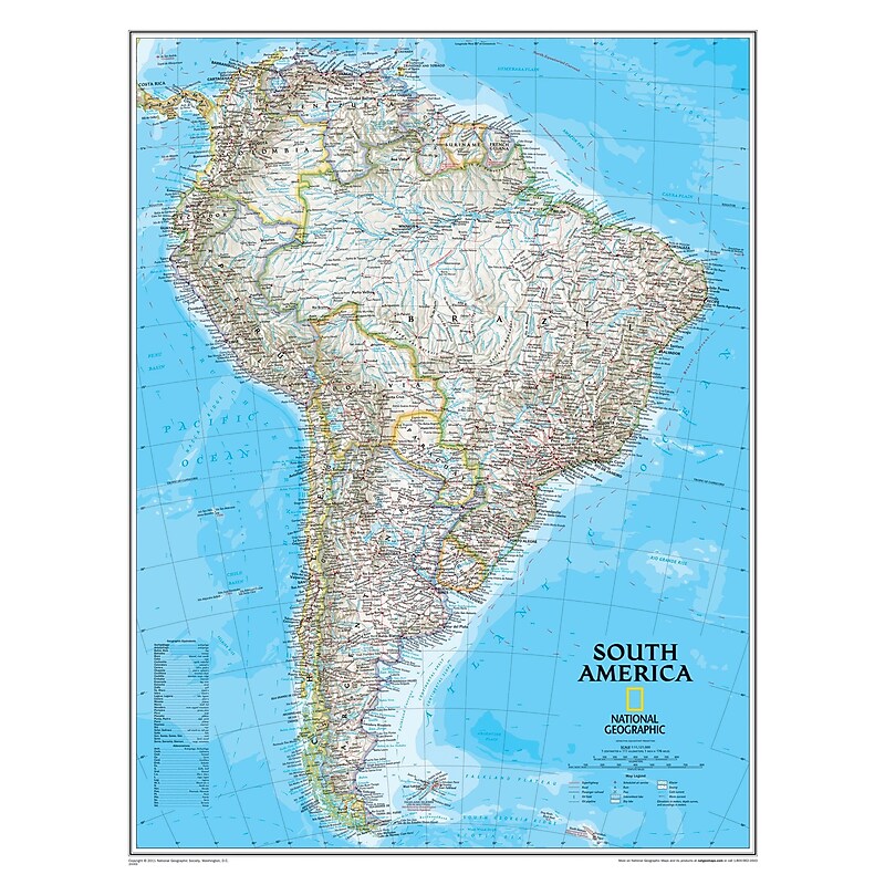 National Geographic Maps South America Wall Map, 24" x 30" image 1