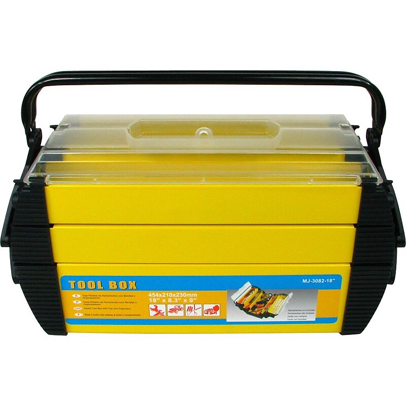 Stalwart™ Hawk Deluxe Steel and Plastic Tool Box image 1