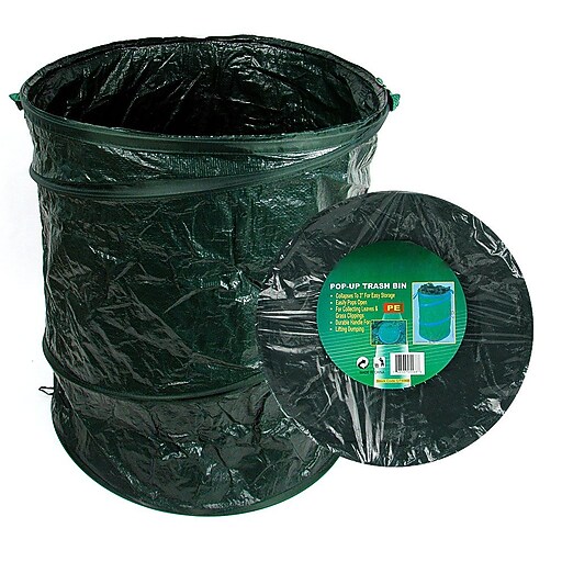 Shop Staples for Stalwart Plastic PopUp Trash Can with Lid, Green