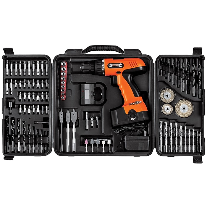 Stalwart 18-Volt Cordless Drill, With 89-Piece Drill Set, 75-CD91 Stalwart 18-Volt Cordless Drill, With 89-Piece Drill Set, 75-CD91