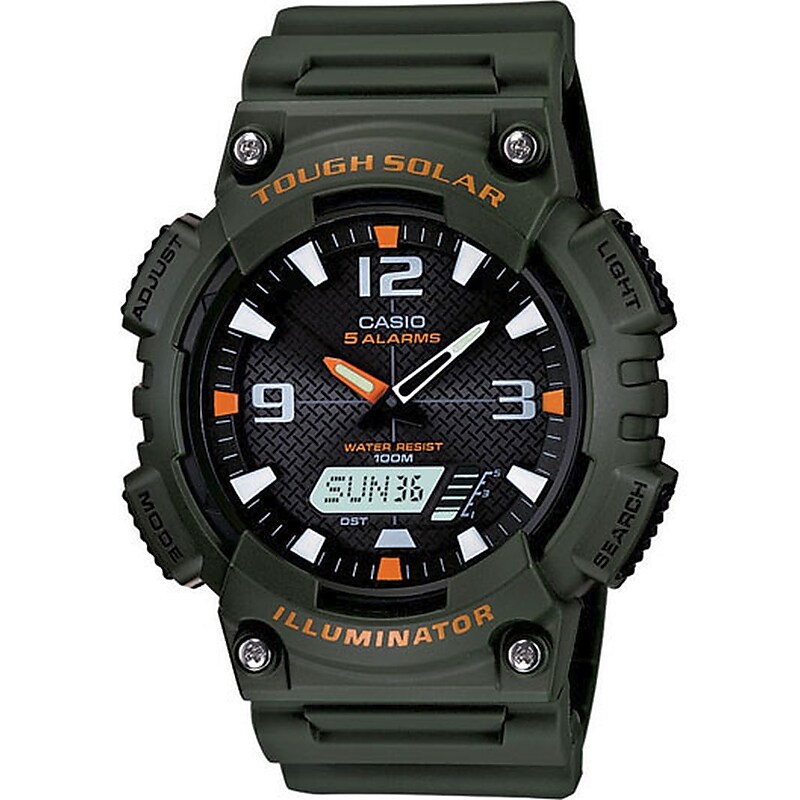 Casio® AQS810W-3AV Men's Analog/Digital Sports Chronograph Wrist Watch, Green image 1