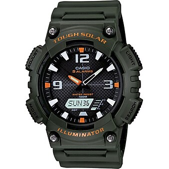 Casio® AQS810W-3AV Men's Analog/Digital Sports Chronograph Wrist Watch, Green