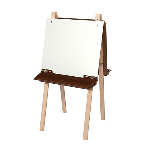 Wood Designs™ Art Double Adjustable Easel With Markerboard and Brown