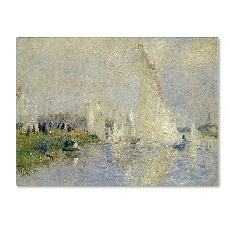 Trademark Fine Art 24" x 32" Hidden Wooden Frame Regatta at Argenteuil 1874 image 1