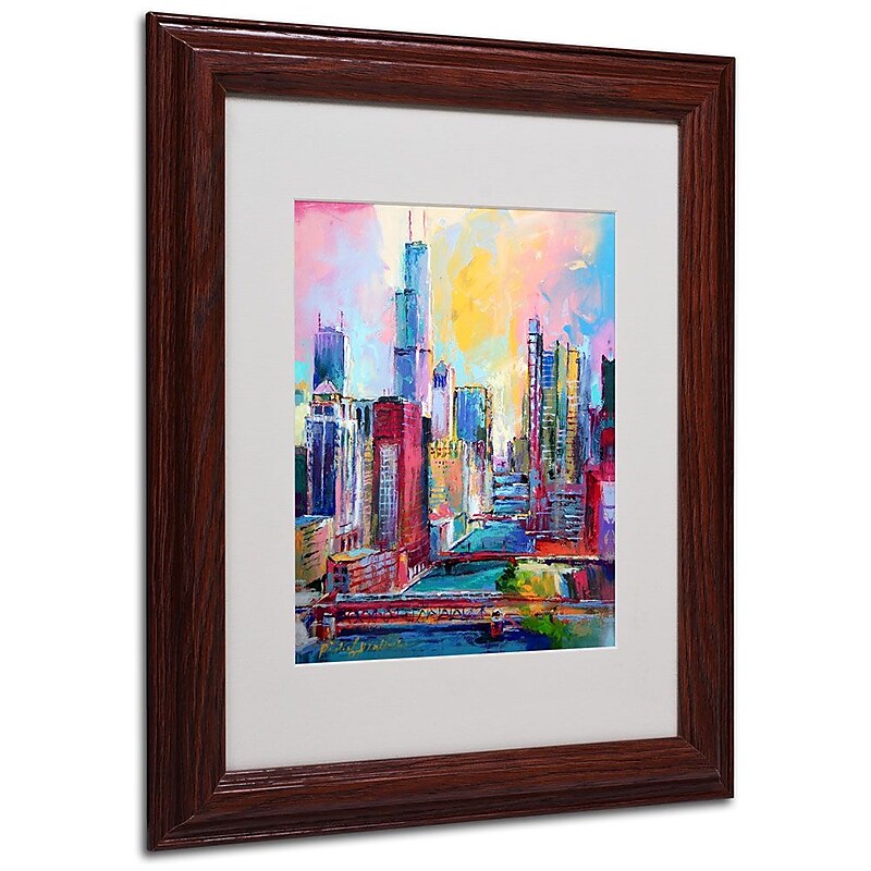 Trademark Fine Art 11" x 14" Acrylic Chicago 3, Dark Wooden Frame image 1
