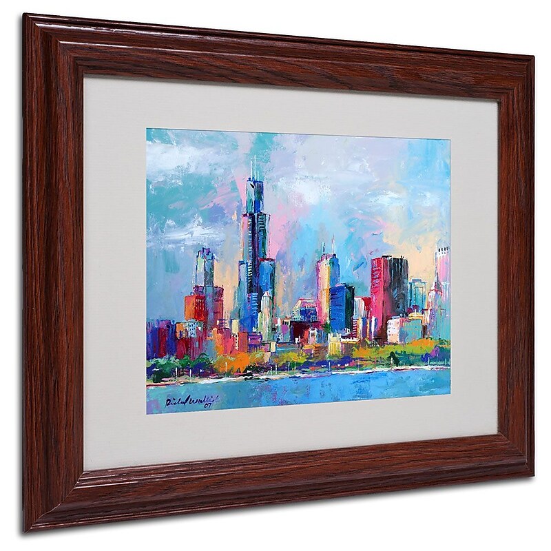 Trademark Fine Art 11" x 14" Acrylic Chicago 5, Dark Wood Frame image 1