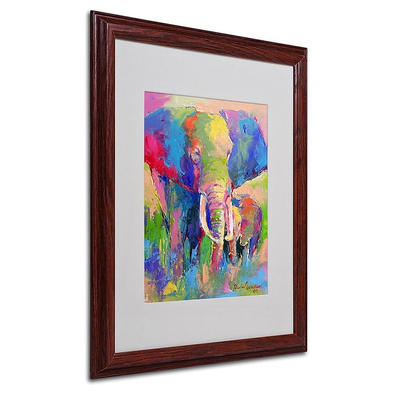 Trademark Fine Art 20" x 16" Acrylic Elephant 1, Dark Wood image 1