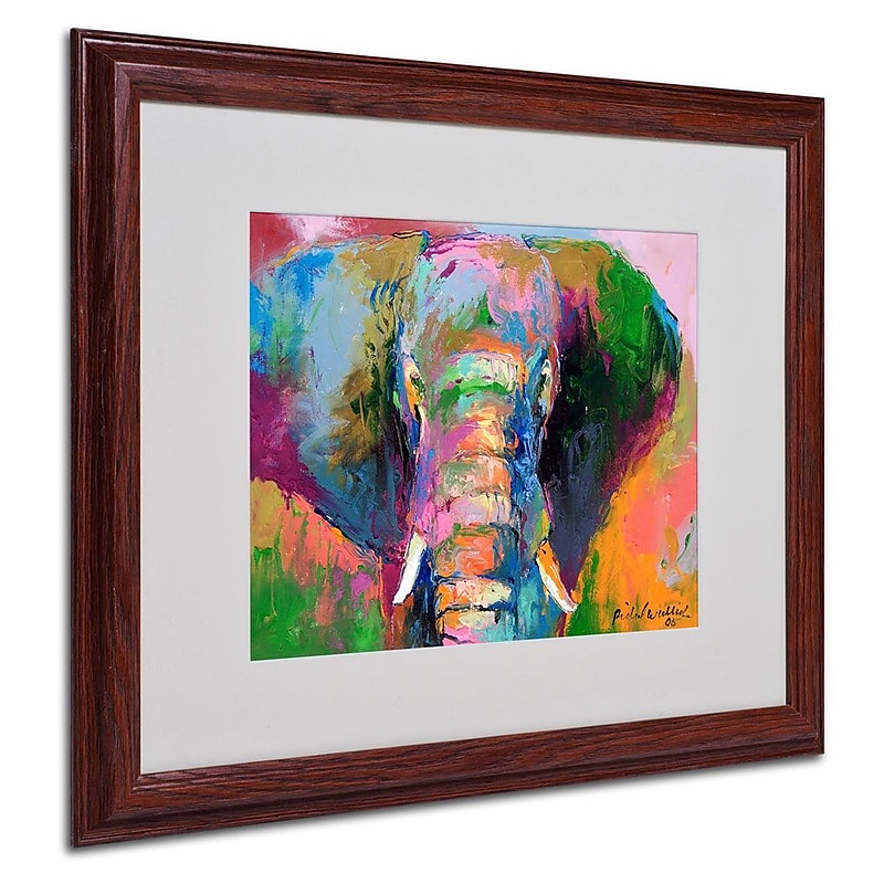 Trademark Fine Art 16" x 20" Acrylic Elephant 2, Dark Wood image 1