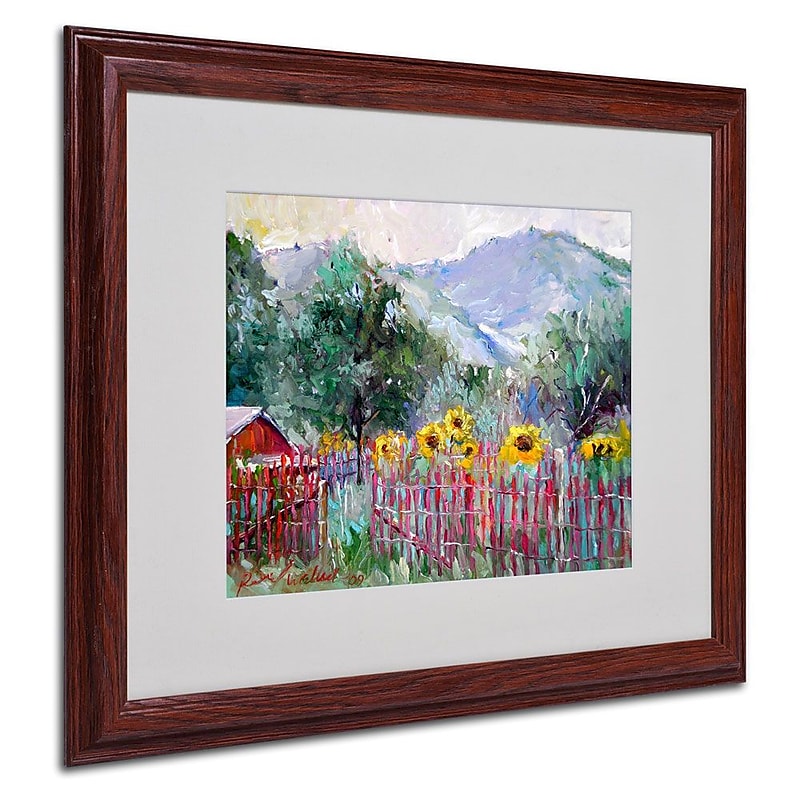 Trademark Fine Art 16" x 20" Canvas Matted Framed Art, Dark Wood Frame image 1