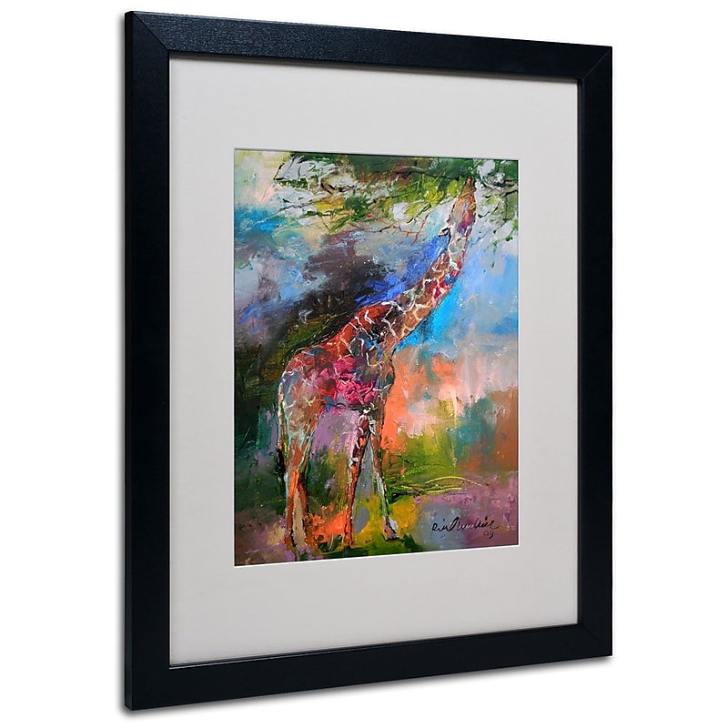 Trademark Fine Art 20" x 16" Acrylic Giraffe, Black image 1