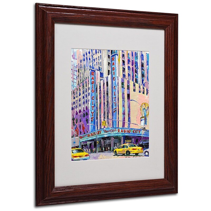 Trademark Fine Art 11" x 14" Acrylic Radio City Music Hall, Dark Wood Frame image 1