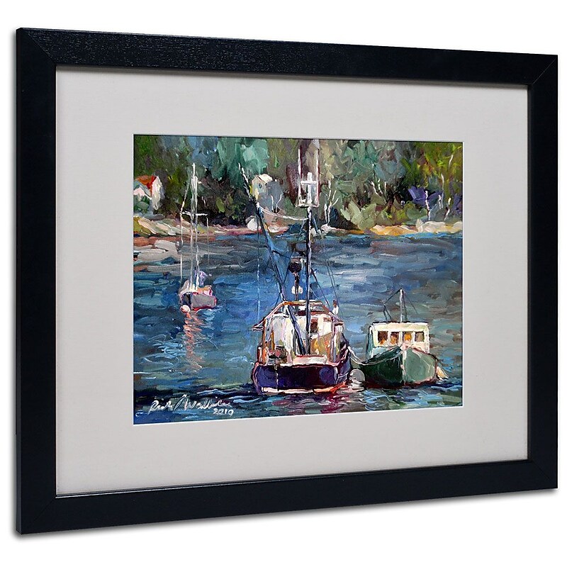 Trademark Fine Art 16" x 20" Acrylic Waiting to Ride, Black Frame image 1