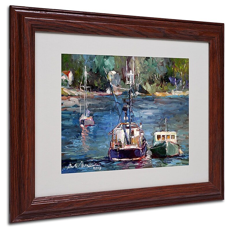 Trademark Fine Art 11" x 14" Acrylic Waiting to Ride Artwork, Dark Wood image 1