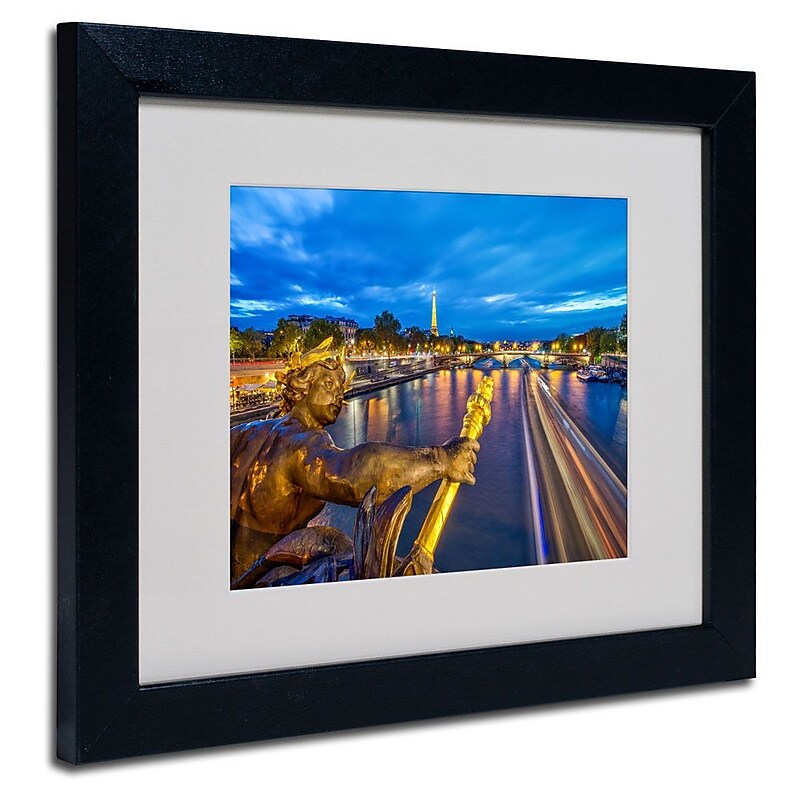 Trademark Fine Art 11" x 14" Acrylic Alexander Bridge Paris, Black Frame image 1