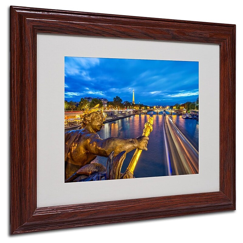 Trademark Fine Art 11" x 14" Acrylic Alexander Bridge Paris, Wood Frame image 1