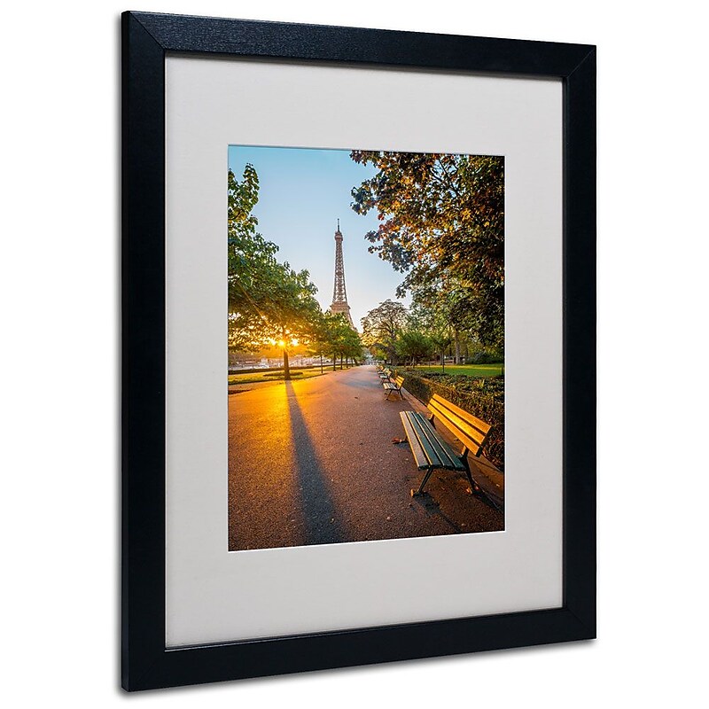 Trademark Fine Art 20" x 16" Canvas Crazy Morning Light Paris, Black Frame image 1