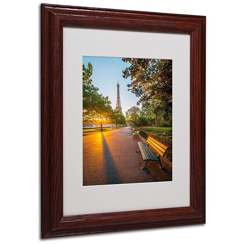 Trademark Fine Art 14" x 11" Acrylic Crazy Morning Light Paris, Wood Frame image 1