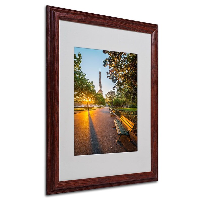 Trademark Fine Art 20" x 16" Canvas Crazy Morning Light Paris, Wood Frame image 1