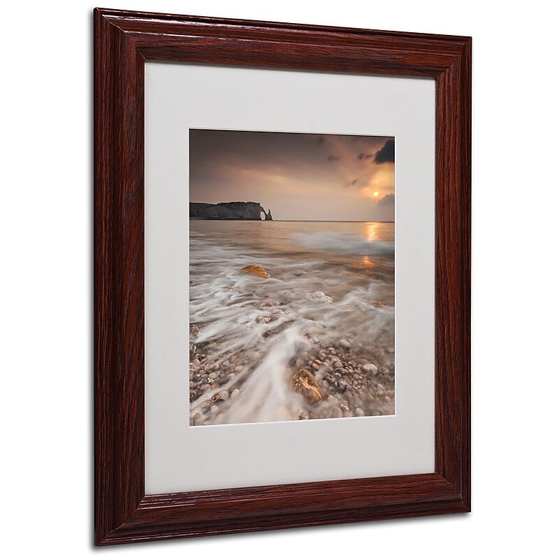 Trademark Fine Art 14" x 11" Acrylic Etretat, Wood Frame image 1
