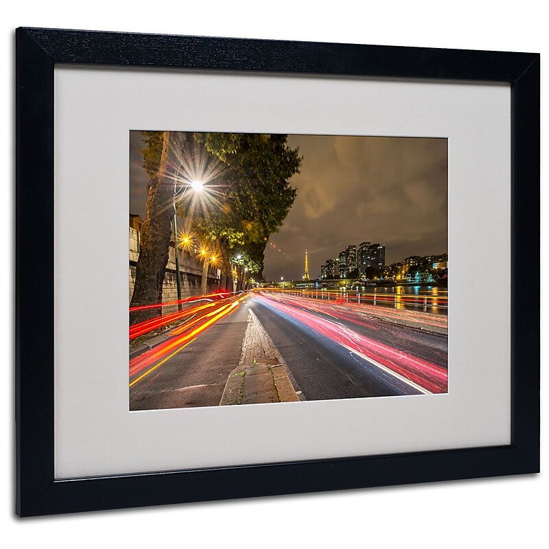 Trademark Fine Art 16" x 20" Acrylic Here is Paris, Black Frame image 1