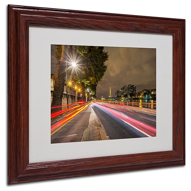 Trademark Fine Art 11" x 14" Acrylic Here Is Paris, Wood Frame image 1