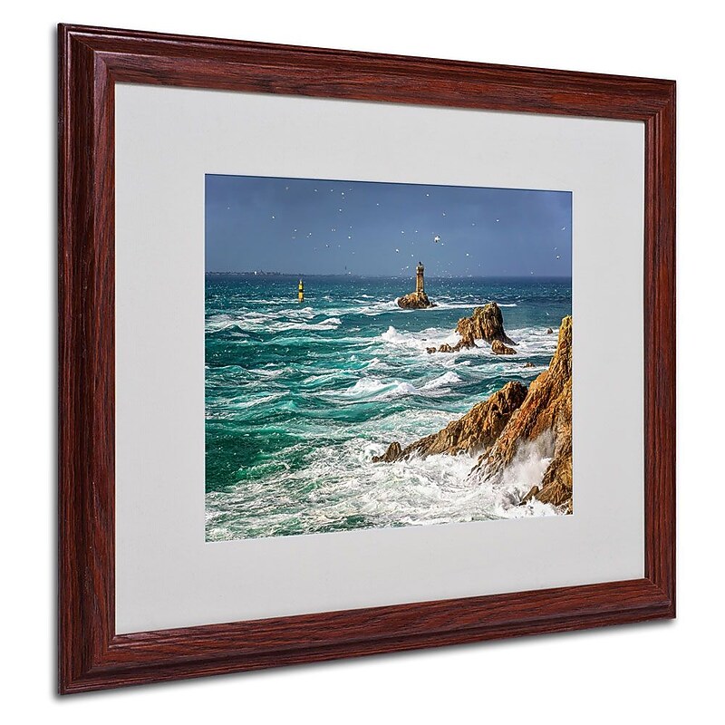 Trademark Fine Art 16" x 20" Canvas Storm in Pointe du Raz, Wood Frame image 1