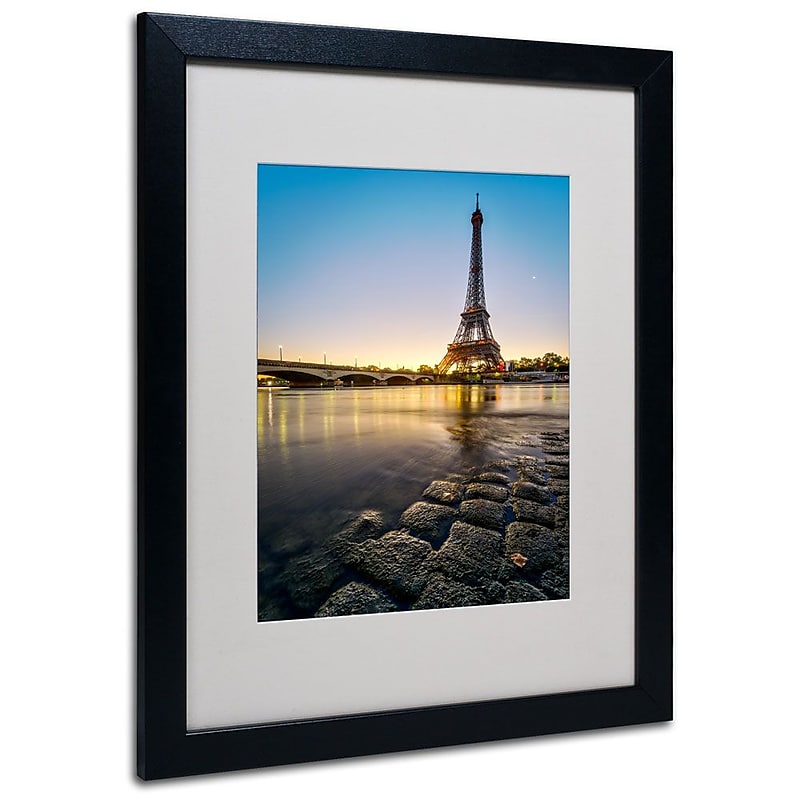 Trademark Fine Art 16" x 20" Acrylic Sunrise in Paris Artwork, Black Frame image 1