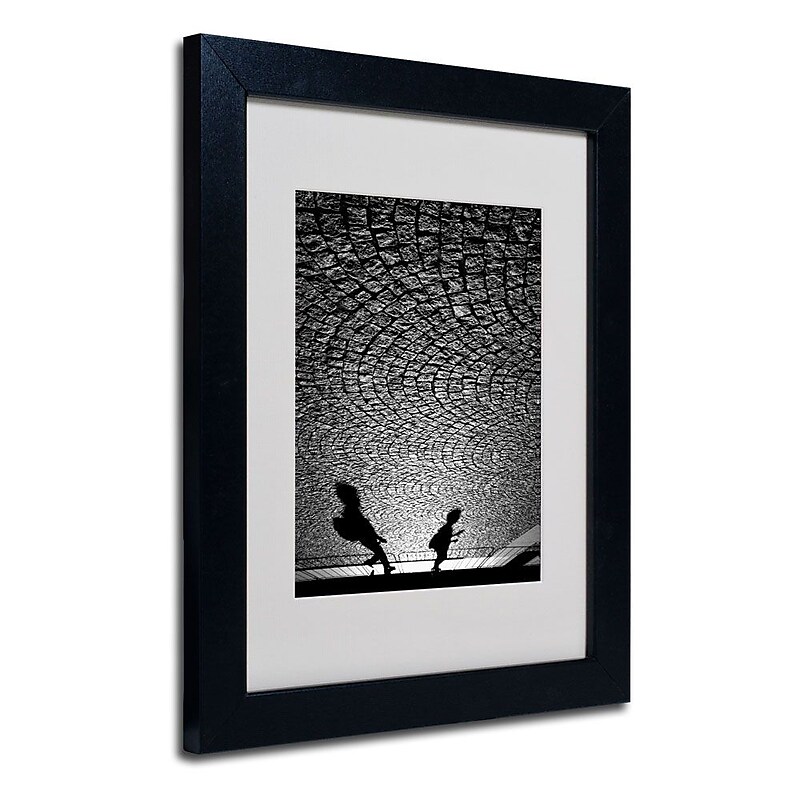 Trademark Fine Art 14" x 11" Acrylic, Canvas & Wood Matted Framed Art, Black Frame image 1